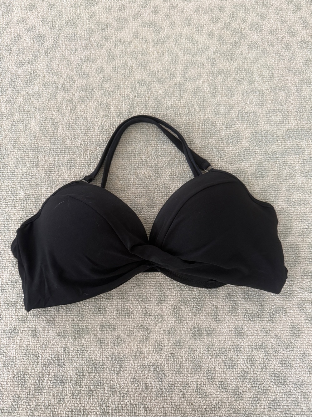 Robin Piccone Black Twist-Front Halter Bikini Top